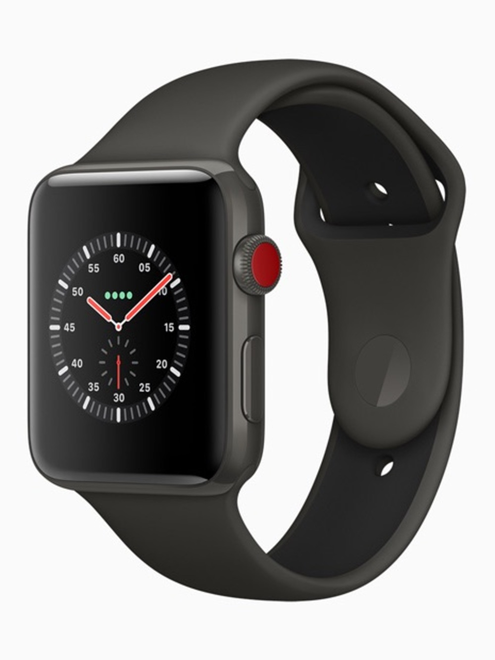 Apple Watch Series 3 42mm with straps, adapter, and portable charger